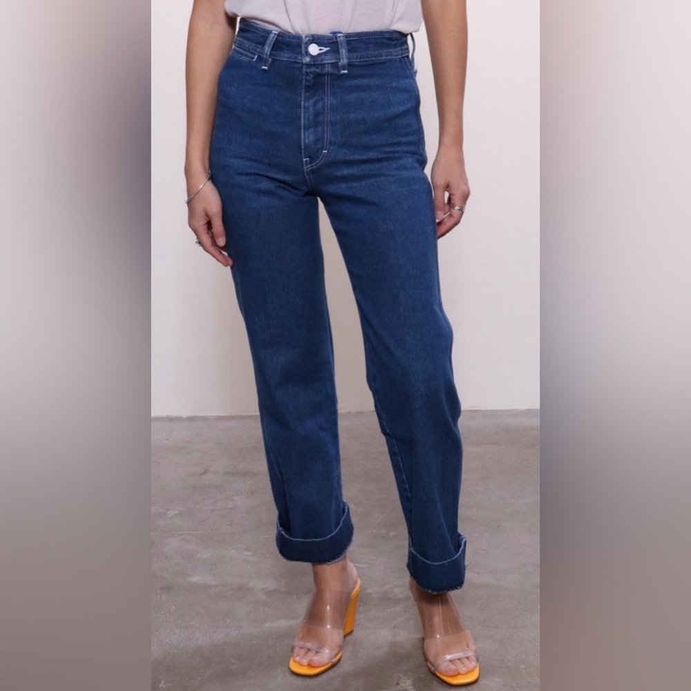Simon Miller Women’s W012 Indigo Wash High Waist Straight Leg Denim Jeans